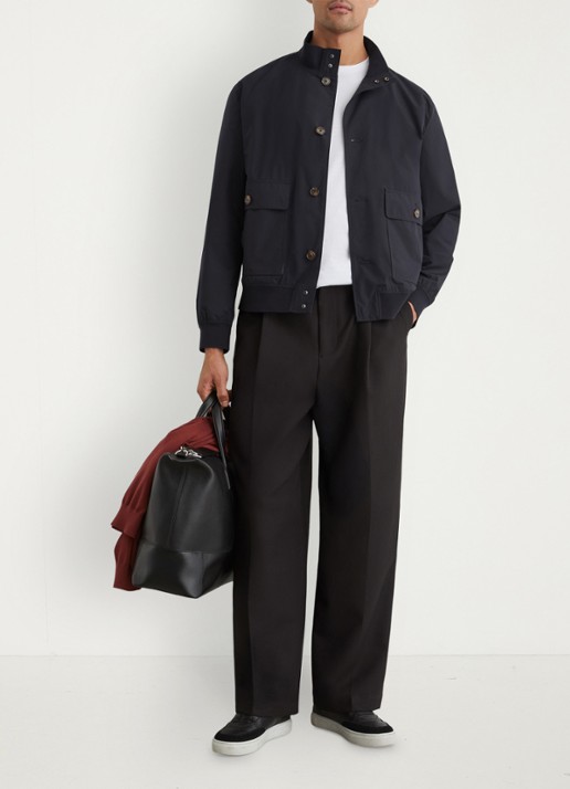 Reiss Latent bomberjack met steekzakken - voorkant 6 navy / blauw