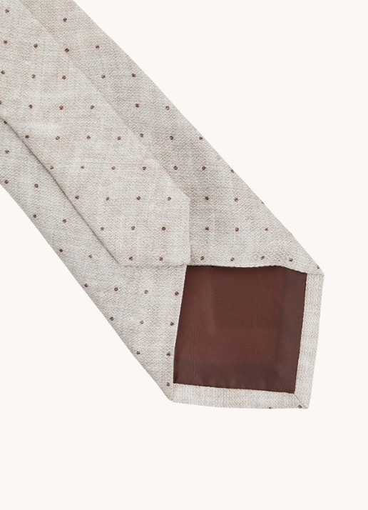 Reiss Lateran stropdas van zijde - detail beige