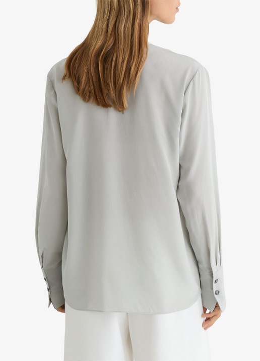 Reiss Lauren blouse met drapering - achterkant 3 grijs
