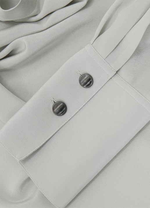 Reiss Lauren blouse met drapering - detail 6 grijs