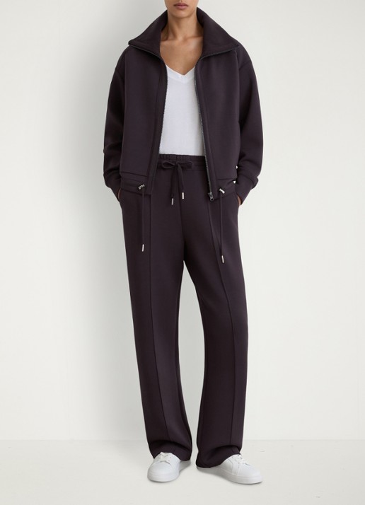 Reiss Laurrie Premium sweatvest met opstaande kraag - voorkant 7 aubergine