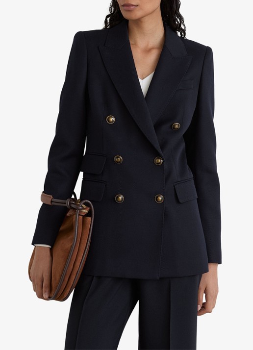 Reiss Lauryn double-breasted blazer in wolblend