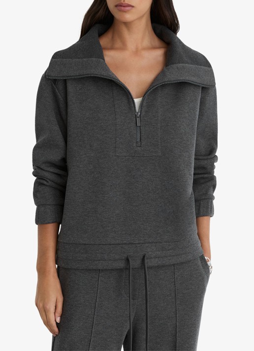 Reiss Layla sweater van wol en lyocell met halve rits