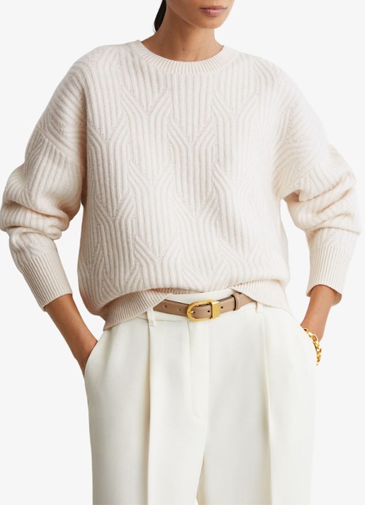 Reiss Leah pullover in wolblend met jacquard dessin