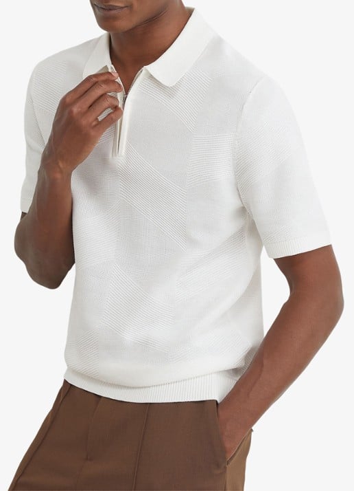 Reiss Leigham regular fit polo met halve rits