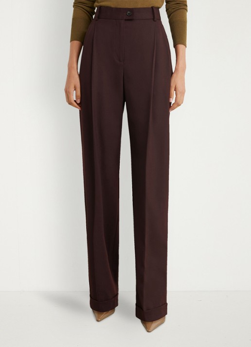 Reiss Leisel high waist wide leg pantalon in wolblend