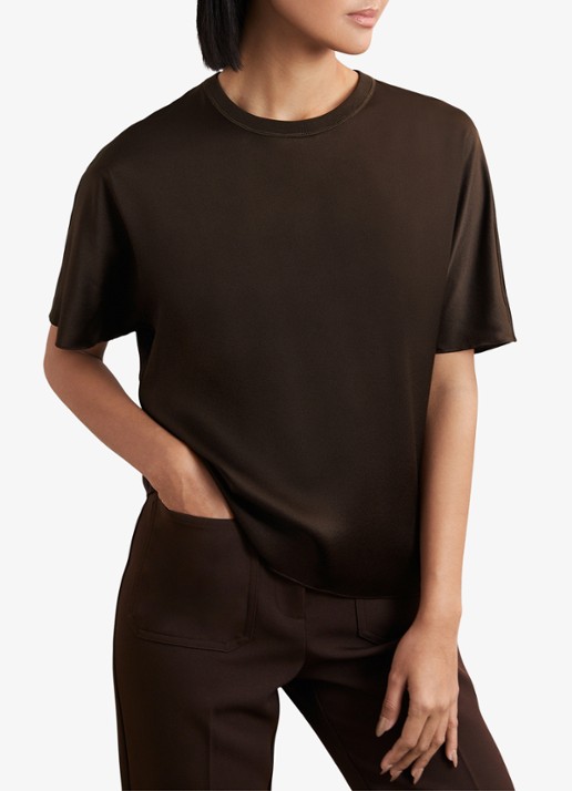 Reiss LENA Silk Short-Sleeve Top