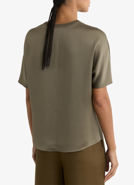 Reiss LENA Silk Short-Sleeve Top - achterkant 3 groen