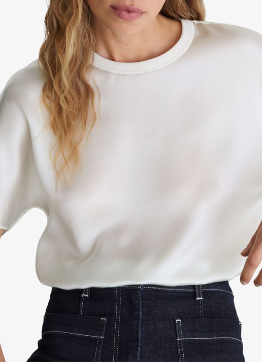 Reiss Lena top van zijde  - detail 2 wit