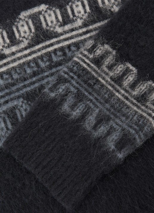 Reiss Lennox in wolblend met ingebreid patroon - detail 6 navy / blauw