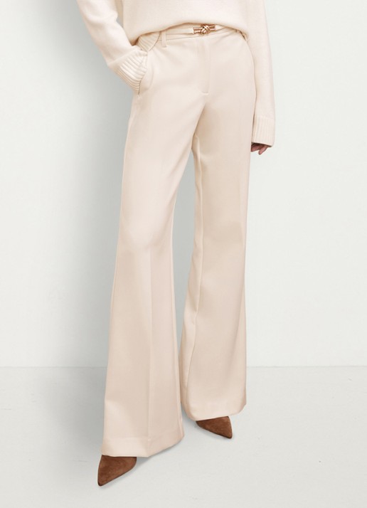 Reiss Leona high waist flared fit pantalon - detail 2 creme