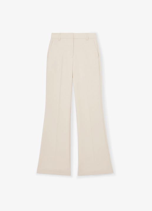 Reiss Leona high waist flared fit pantalon - voorkant 5 creme