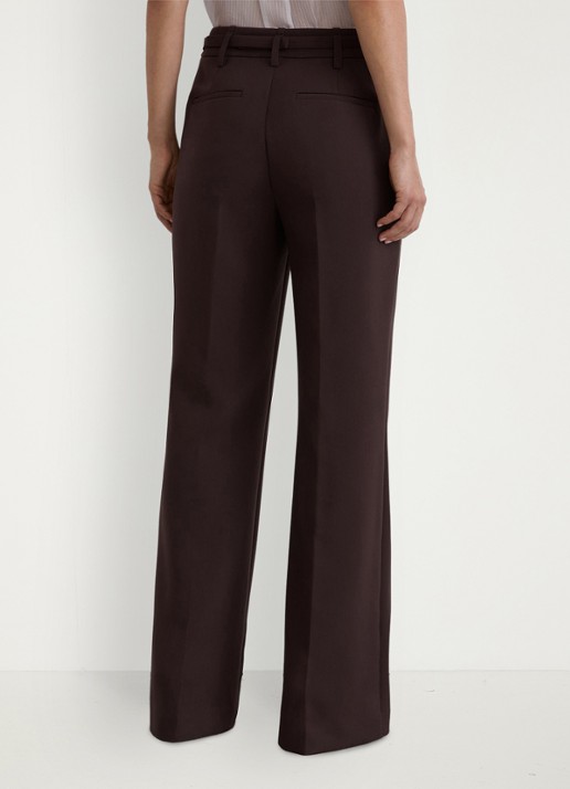 Reiss Leona high waist flared fit pantalon - achterkant aubergine