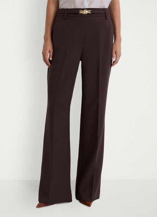 Reiss Leona high waist flared fit pantalon - detail 2 aubergine