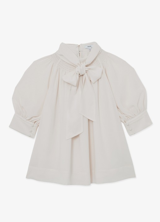 Reiss Lerina blouse met sjaalkraag - voorkant 2 wit