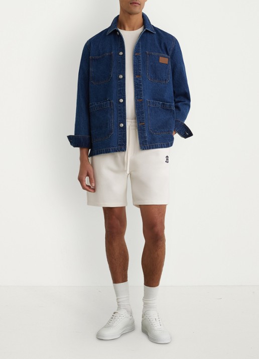 Reiss Levin straight fit korte broek met steekzakken - voorkant 6 gebroken wit