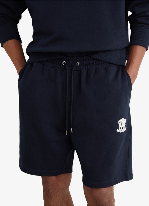 Reiss Levin straight fit korte broek met steekzakken - detail 3 donkerblauw