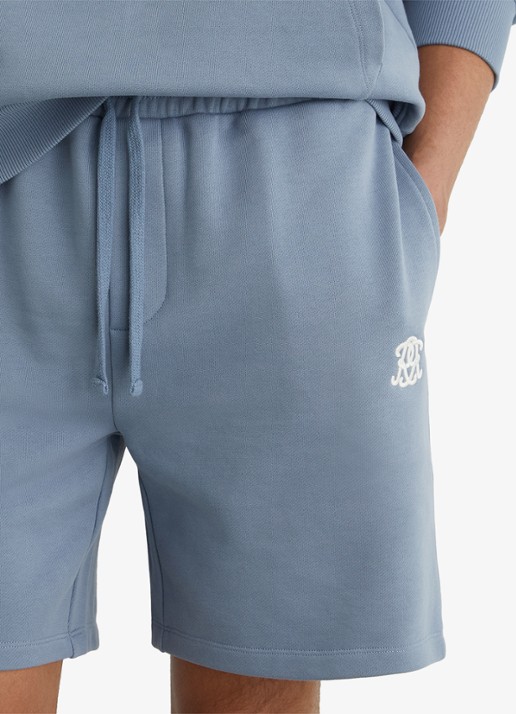 Reiss Levin straight fit korte broek met steekzakken - detail 5 staalblauw