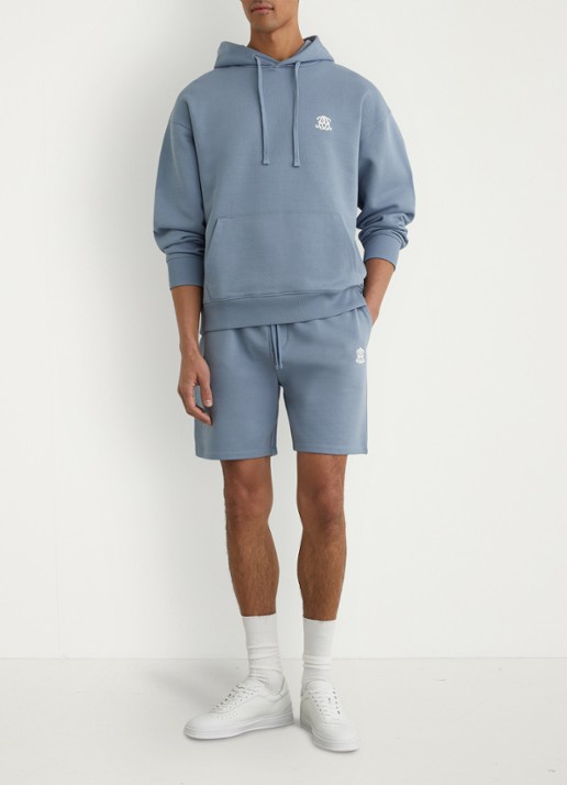 Reiss Levin straight fit korte broek met steekzakken - voorkant 3 staalblauw