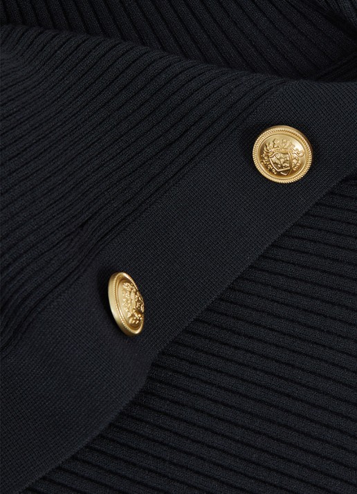 Reiss Lexi ribgebreide top met geknoopt detail - detail 5 donkerblauw