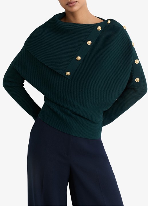 Reiss Lexi ribgebreide top met geknoopt detail