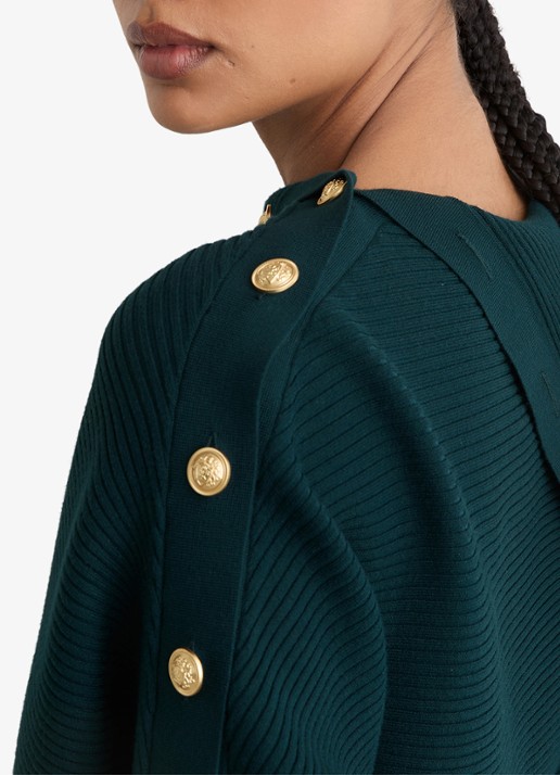Reiss Lexi ribgebreide top met geknoopt detail - detail 3 donkerblauw