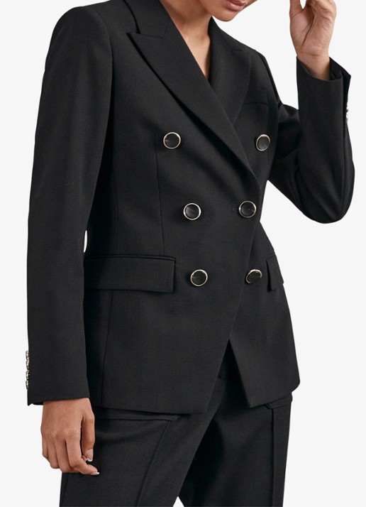 Reiss Lia double-breasted blazer in wolblend