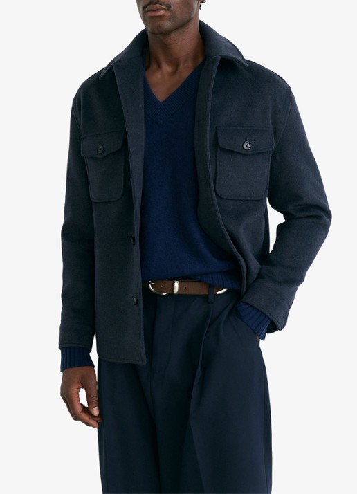 Reiss Liam overshirt in wolblend met borstzakken