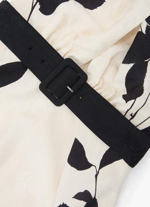 Reiss Libby midi jurk met bloemenprint - detail 7 ivoor