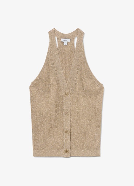 Reiss Lilana gilet met lurex - voorkant 5 goud