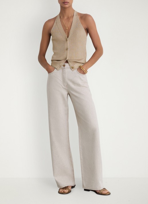 Reiss Lilana gilet met lurex - voorkant 6 goud