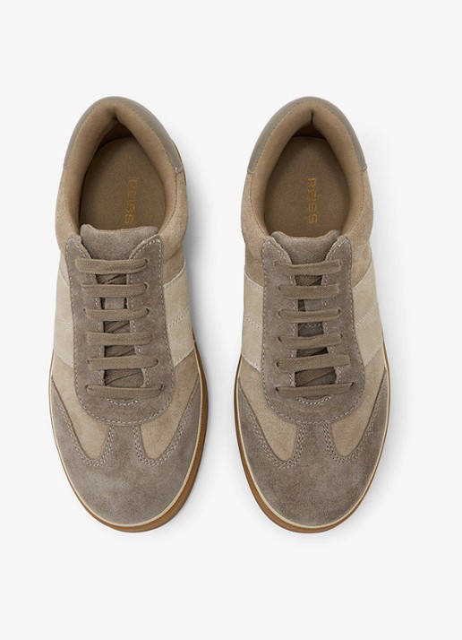 Reiss Lizzie sneaker van suède - detail 5 taupe