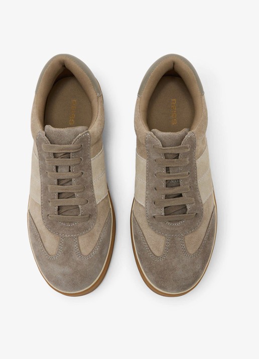 Reiss Lizzie sneaker van suède - detail 3 taupe