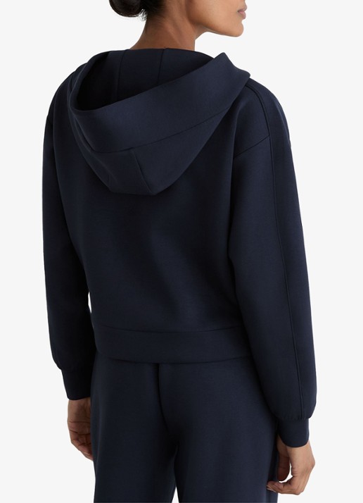 Reiss Lockie hoodie met halve rits - achterkant donkerblauw