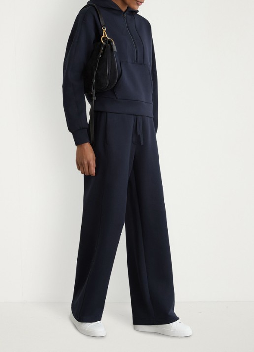 Reiss Lockie hoodie met halve rits - voorkant 6 donkerblauw