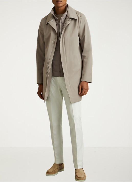 Reiss Logan jack met uitneembare voering - voorkant 3 donkerbeige