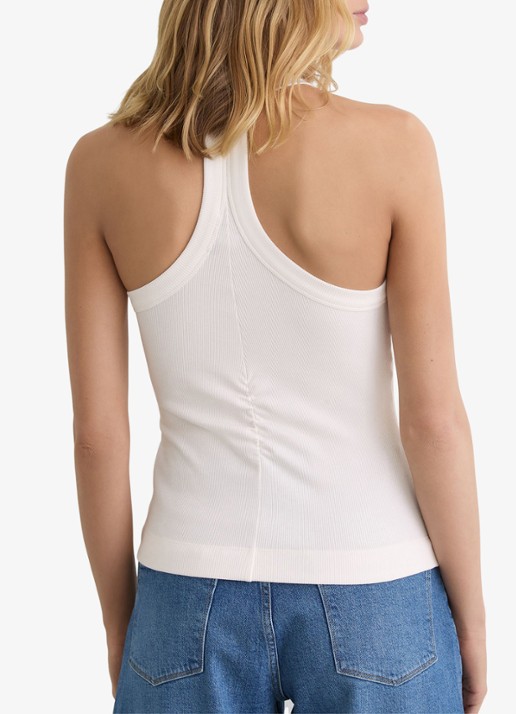 Reiss Lolana tanktop met ribstructuur - achterkant wit