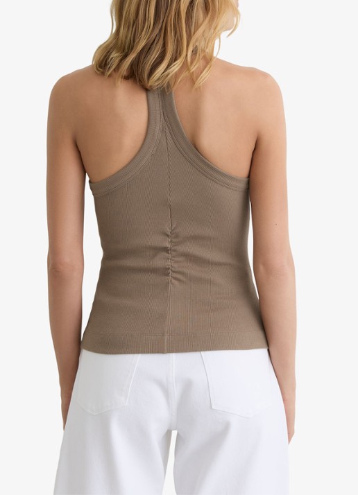 Reiss Lolana tanktop met ribstructuur - achterkant beige