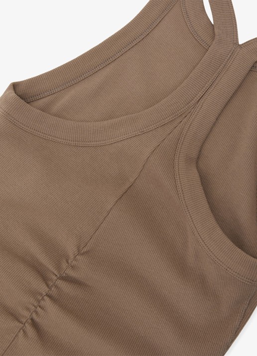 Reiss Lolana tanktop met ribstructuur - detail 4 beige