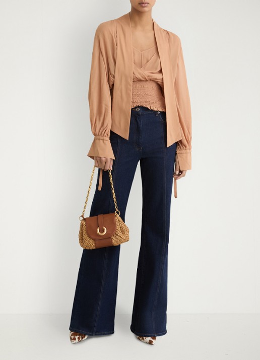Reiss Lori schoudertas met details van leer - detail 3 bruin
