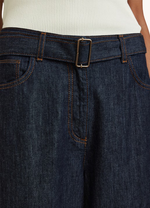 Reiss Luca high waist wide leg jeans met ceintuur - detail 2 indigo