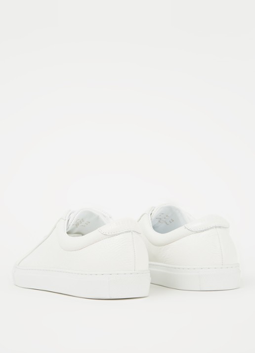Reiss Luca Tumbled sneaker van leer - detail 3 white / wit