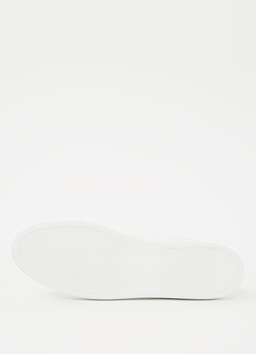 Reiss Luca Tumbled sneaker van leer - detail 5 white / wit