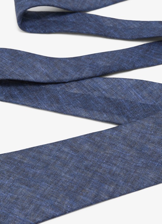 Reiss Luciano stropdas van linnen  - detail navy / blauw