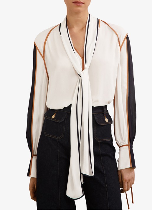 Reiss Lulu tuniek met sjaalkraag