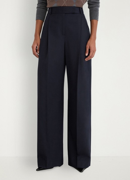 Reiss Luna high waist wide fit pantalon in wolblend met steekzakken