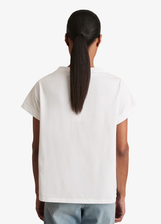 Reiss Luna T-shirt met V-hals  - achterkant wit