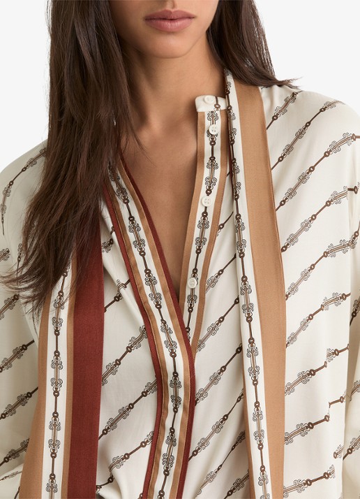 Reiss Lydia blouse met print - detail 3 wit