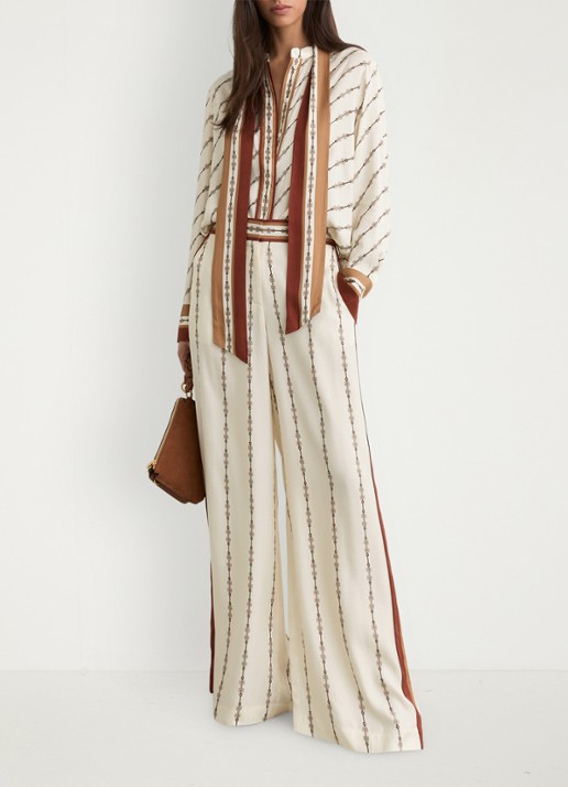 Reiss Lydia blouse met print - voorkant 6 wit