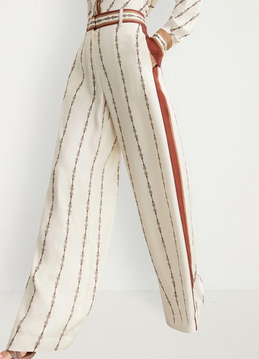 Reiss Lydia high waist wide fit pantalon met print